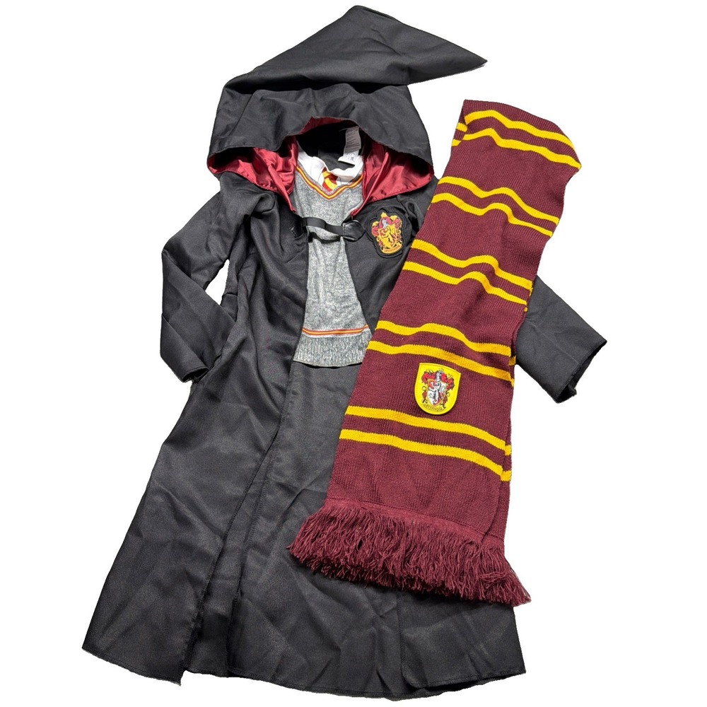 Kids M 7/8 Harry Potter Gryffindor Robe Scarf Halloween Costume Wizarding World